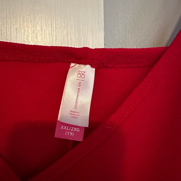 No Boundaries Women’s Asymmetrical Red Dress - Picture 3 of 3